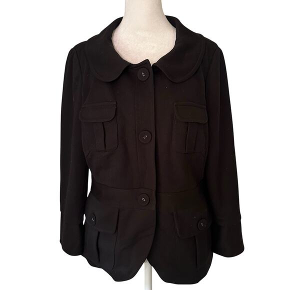 Sandro black button front jacket coat size M - Picture 1 of 12